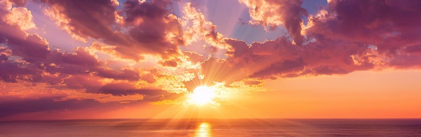 sunset over ocean image
